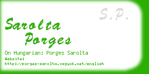 sarolta porges business card